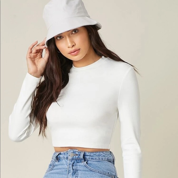 Minimalist 90s crop top long sleeve shirt redwood - Picture 9 of 9